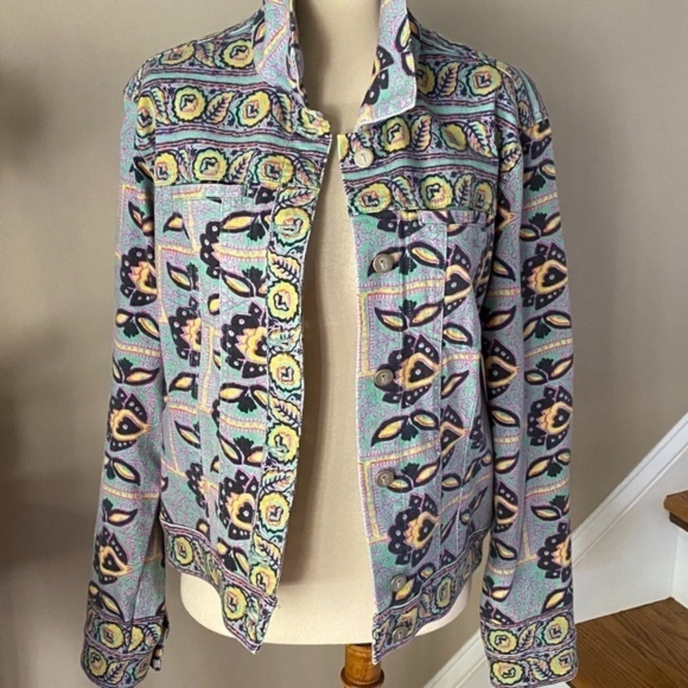 Anthropologie Pilcro Printed Floral Trucker Jacket Small